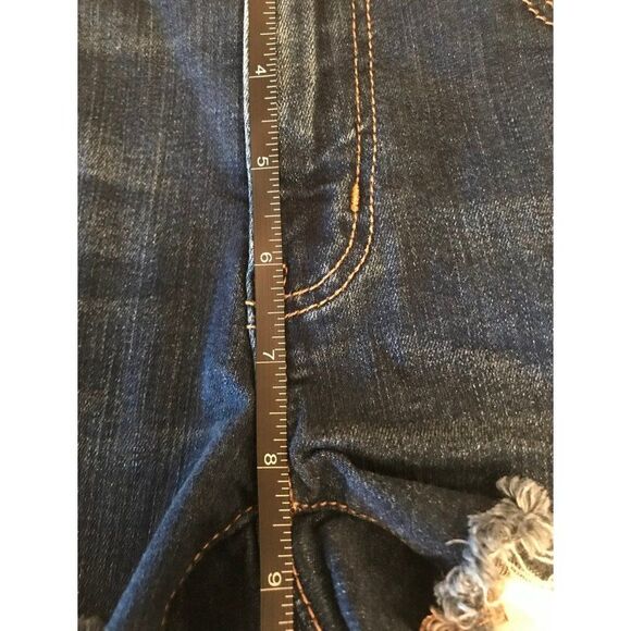 American Eagle dark wash Denim hi-rise stretch jean shorts size 0 y2k - Picture 10 of 10